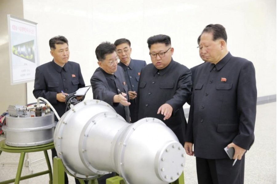 North Korean leader Kim Jong Un provides guidance on a nuclear weapons programme in this undated photo released by North Korea's Korean Central News Agency (KCNA) in Pyongyang September 3, 2017. KCNA via REUTERS