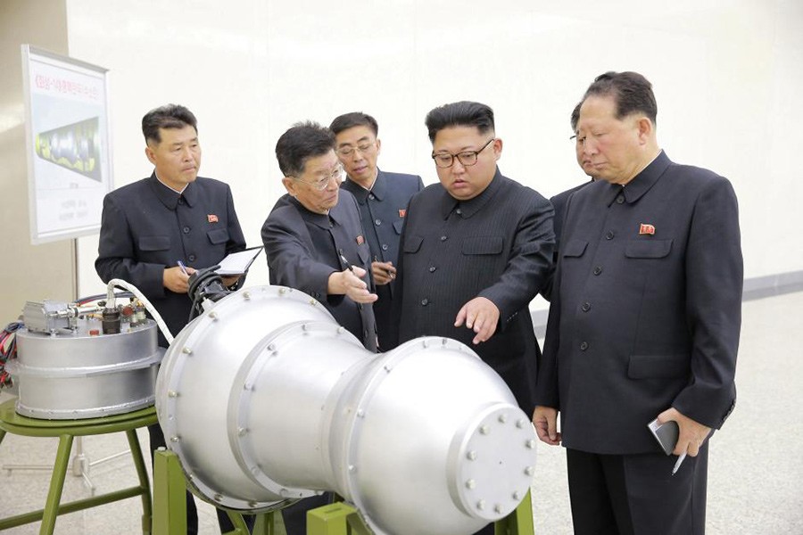 North Korean leader Kim Jong Un provides guidance on a nuclear weapons programme in this undated photo released by North Korea's Korean Central News Agency (KCNA) in Pyongyang September 3, 2017. - Reuters