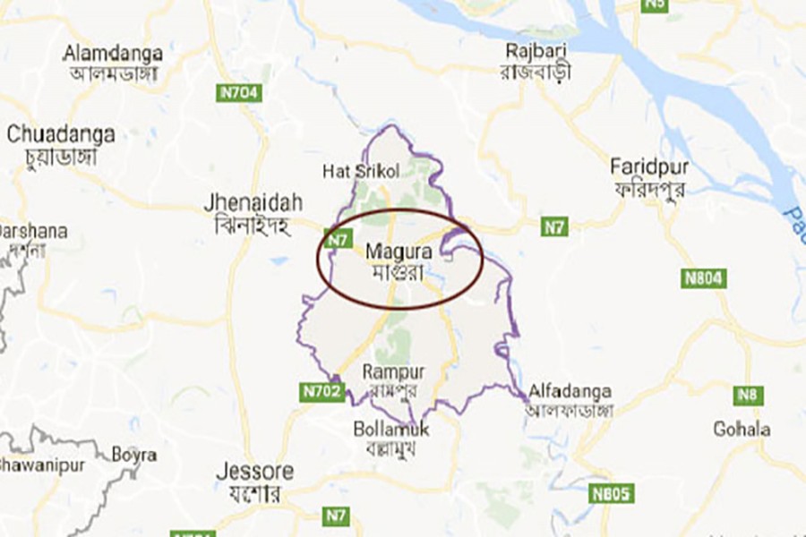 Google map showing Magura district.