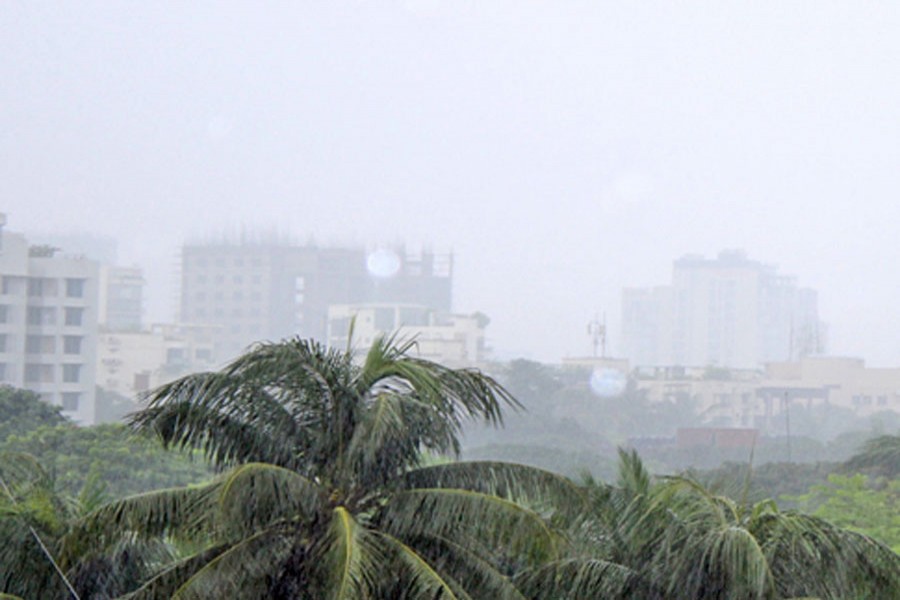Dhaka city in thundershowers