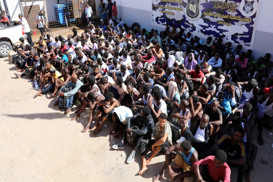 TRIPOLI: Sudanese migrants at a detention centre in Tripoli on Thursday.— Reuters