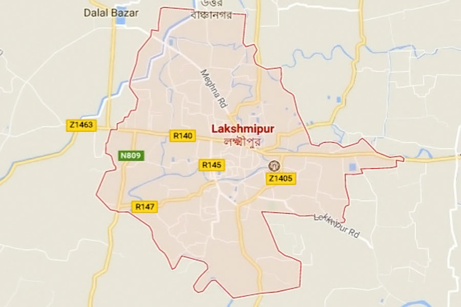 Google map showing Lakshmipur district