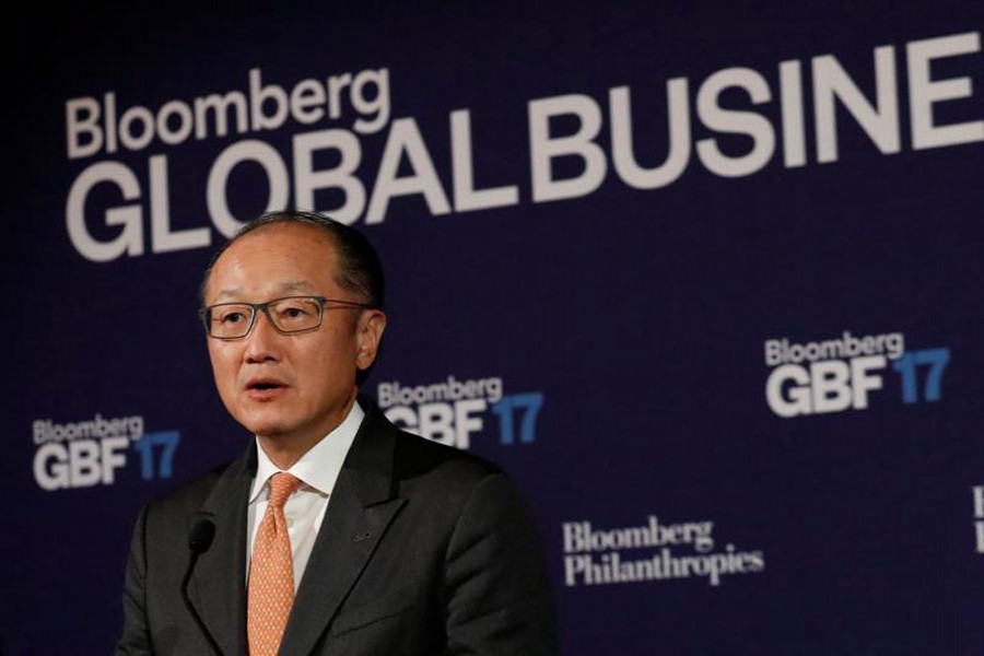 World Bank president Jim Yong Kim speaks at the Bloomberg Global Business Forum in New York City, US. - Reuters