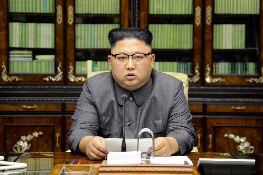 North Korea's leader Kim Jong Un makes a statement regarding US President Donald Trump's recent speech at the UN general assembly. - Reuters photo