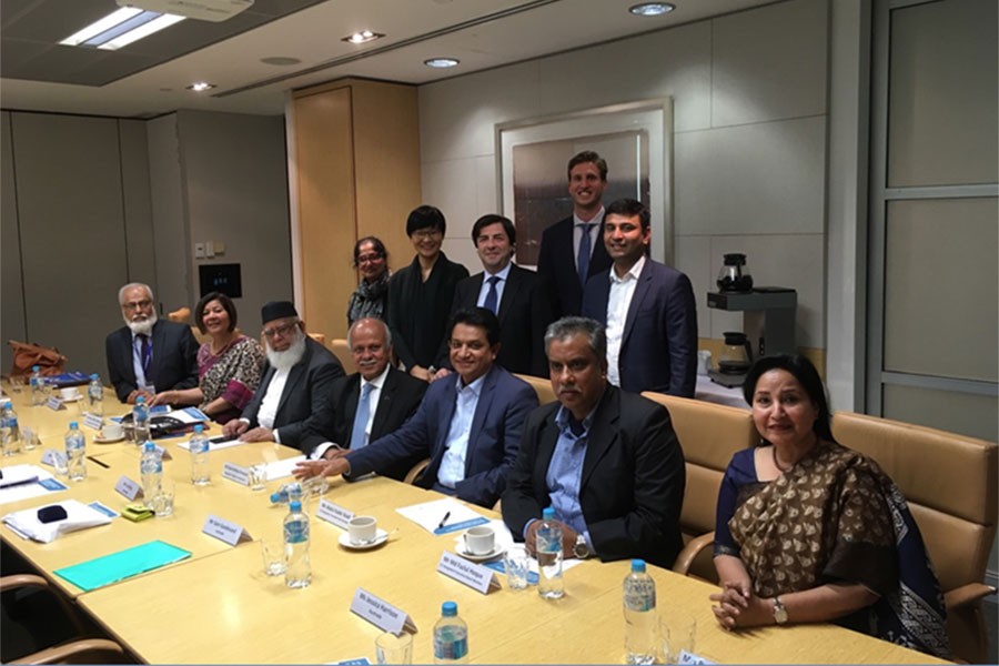 A delegation of the International Chamber of Commerce Bangladesh (ICCB), led by ICCB President Mahbubur Rahman, holds a meeting with officials of Austrade in Sydney on September 20.