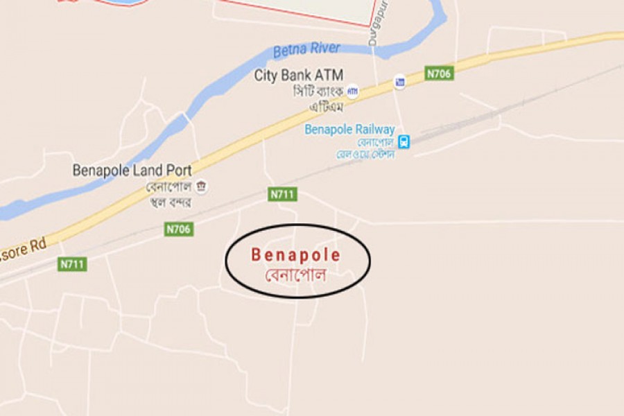 Google map showing Benapole district