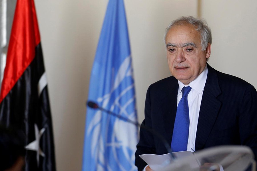 Ghassan Salame, UN Libya envoy, arrives for a meeting in Tunis, Tunisia on Tuesday. - Reuters photo