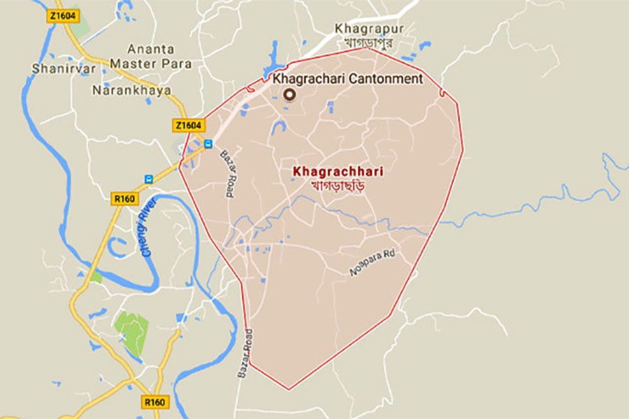 Google map showing Khagrachhari district