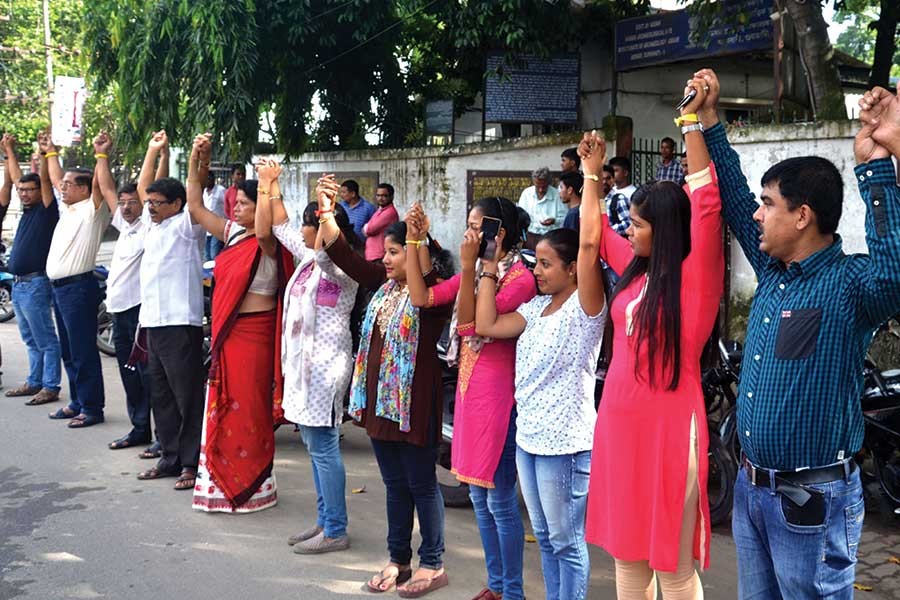 Journalist fraternity in India staged demonstrations on October 02, the birthday of Mahatma Gandhi, demanding security and justice to working journalists.