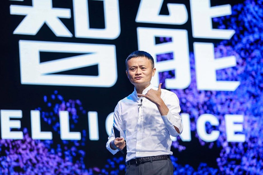Jack Ma, Chairman of Alibaba Group, speaks during the Computing Conference in Yunqi Town of Hangzhou, Zhejiang province, China on Tuesday. - Reuters