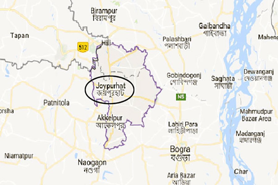 Google map showing Joypurhat district