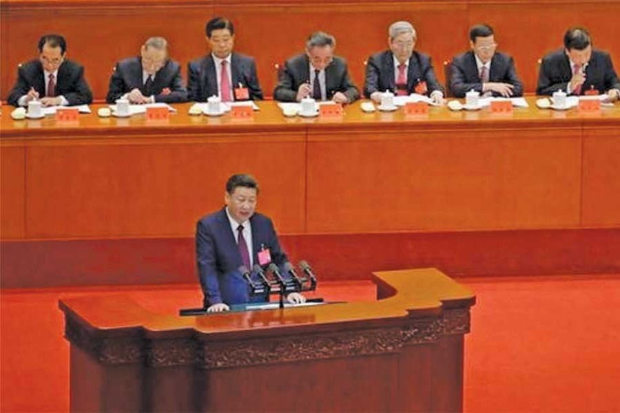 Chinese President Xi Jinping delivers his speech opening the 19th National Congress of the Communist Party of China on October 18, 2017.	 —Photo: Reuters