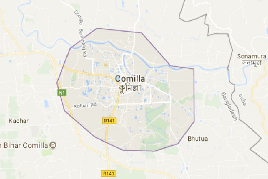 Google map showing Comilla district.