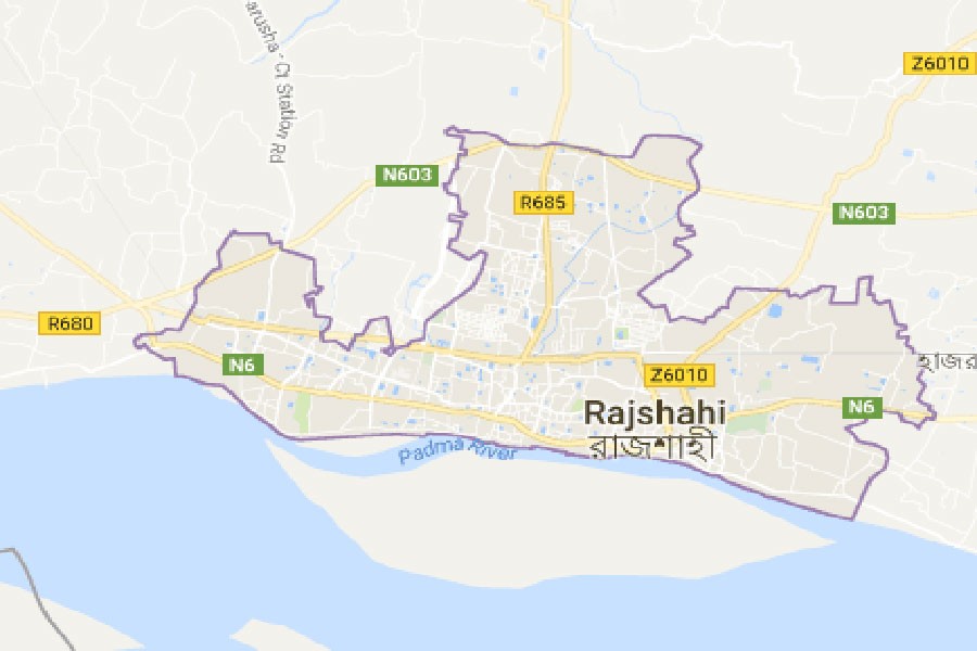 Google map showing Rajshahi district