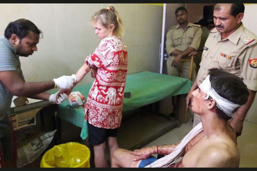 The couple say they were attacked by some unknown people (Photo courtesy: Laxmi Kant)