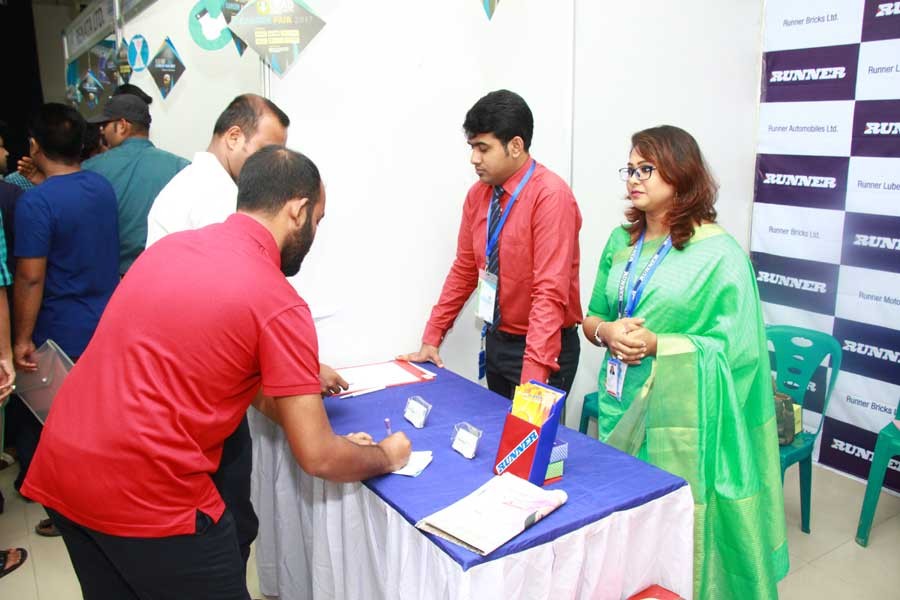 ‘ULAB Career Fair-2017’ in progress on the Dhanmondi campus of The University of Liberal Arts Bangladesh on Saturday.