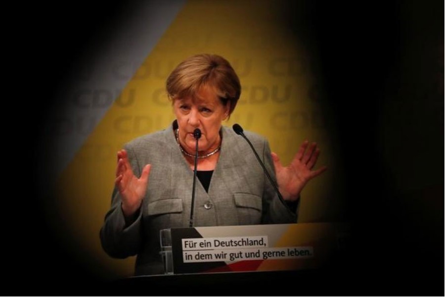 In this file photo, German Chancellor and leader of the conservative Christian Democratic Union (CDU) Angela Merkel speaks at the start of the CDU's election rally for Germany's general election in Dortmund, Germany.  – Reuters photo