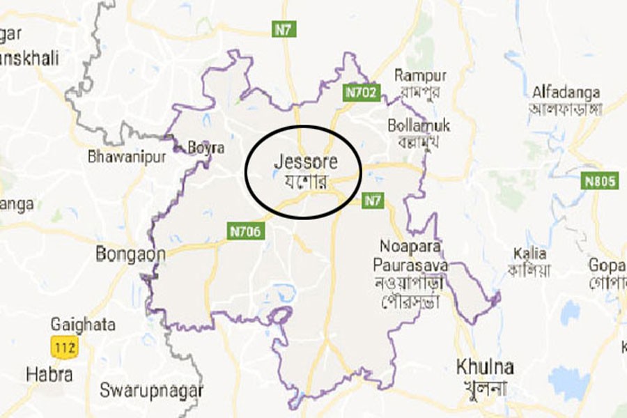 Google map showing Jessore district