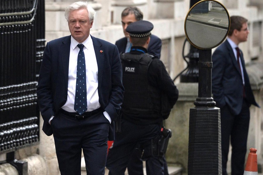 Britain's Secretary of State for Exiting the European Union David Davis walks up Downing Street in London, Britain, November 9, 2017. Reuters