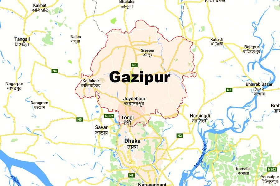 Google map showing Gazipur area