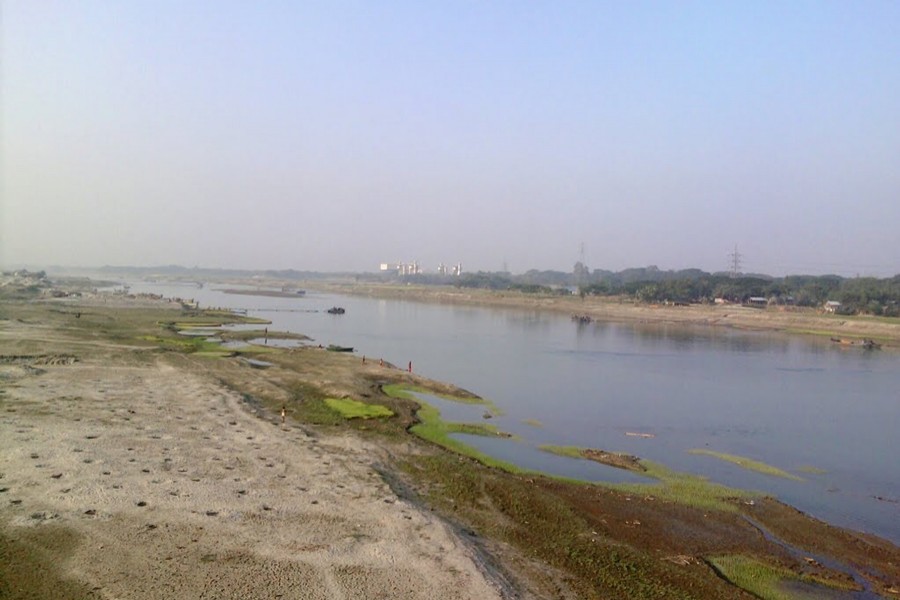 An emaciated stream of the Brahmaputra. 		— Photo: Collected
