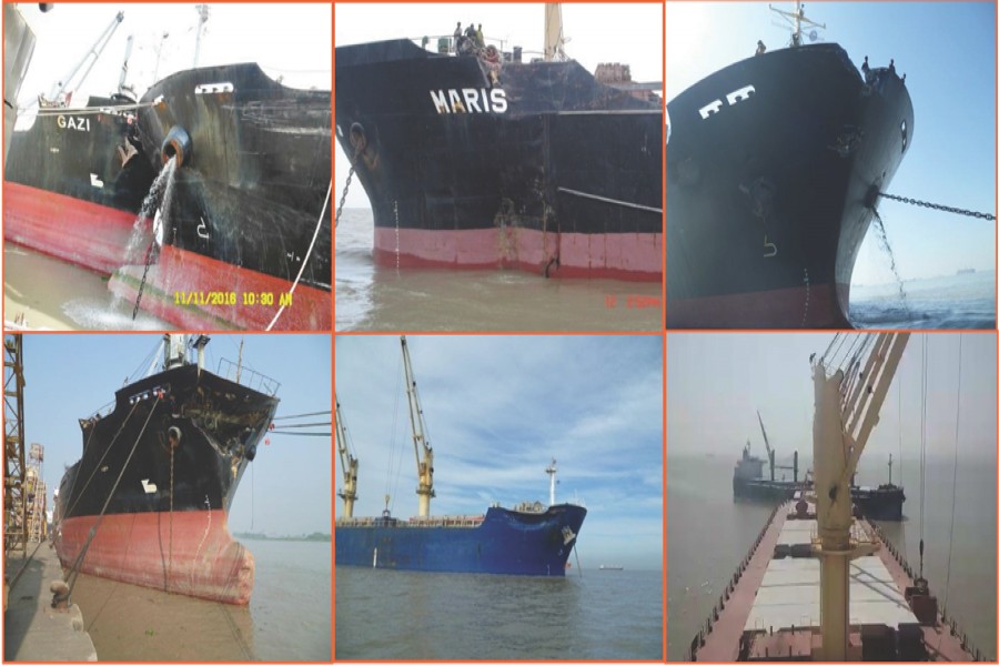Recent accidents in the Chittagong Port channel and anchorage area.