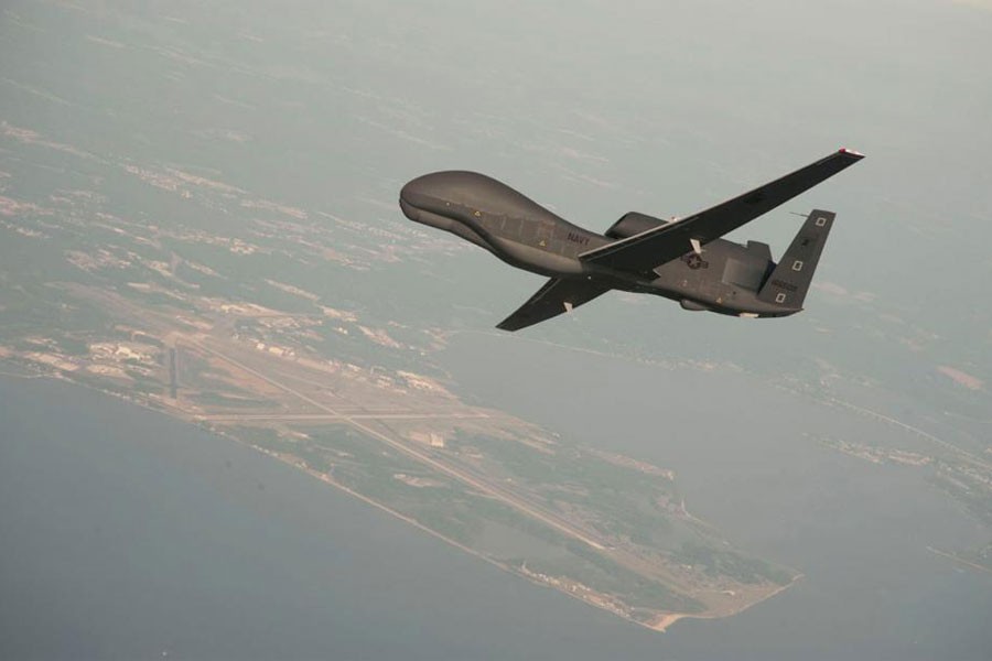 Representational Image: A RQ-4 Global Hawk drone is conducting tests over Naval Air Station Patuxent River, Maryland, US in this undated US Navy photo. (Courtesy: REUTERS)