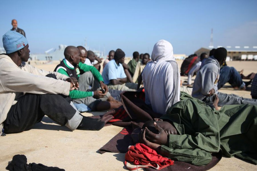 African migrants rest after their rescue by the Libyan Coast Guard west of Tripoli, Dec. 21, 2015. (AP file photo used for representational purpose)