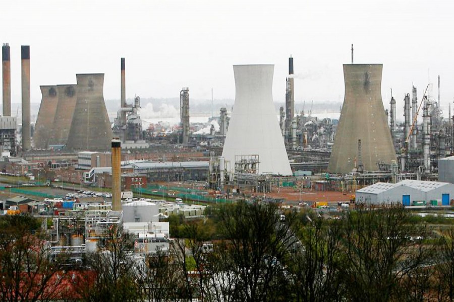 A general view shows Grangemouth oil refinery in central Scotland. 	— Reuters
