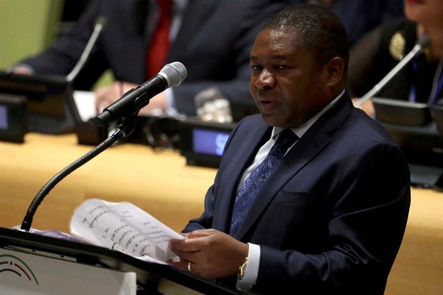 President Filipe Nyusi of Mozambique speaks at a high-level meeting at the United Nations General Assembly in Manhattan, New York, US on September 19, 2016.  - Reuters file photo