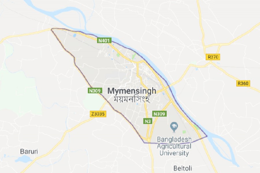 Google map showing Mymensingh district.