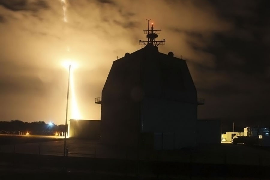 The Missile Defence Agency conducts the first intercept flight test of a land-based Aegis Ballistic Missile Defence weapon system from the Aegis Ashore Missile Defence Test Complex in Kauai, Hawaii. (Reuter Photo)