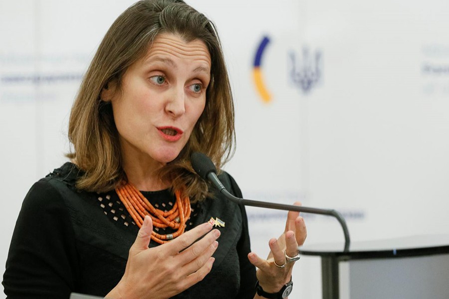 Canada's Foreign Minister Chrystia Freeland attends a news briefing in Kiev, Ukraine December 21, 2017. - Reuters photo