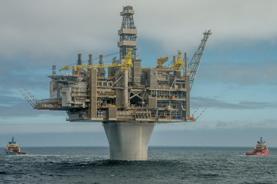 ExxonMobil's Hebron oil platform is shown off the coast of Canada's Newfoundland & Labrador.  	— Reuters