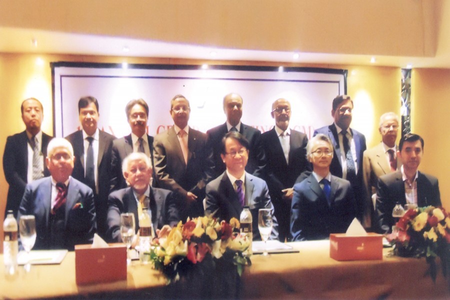 Japanese Ambassador to Bangladesh Hiroyasu Izumi seen at the 13th annual general meeting (AGM) of Japan-Bangladesh Chamber of Commerce and Industry (JBCCI) held recently in the city. JBCCI president Salahuddin Kasem Khan was also present on the occasion.