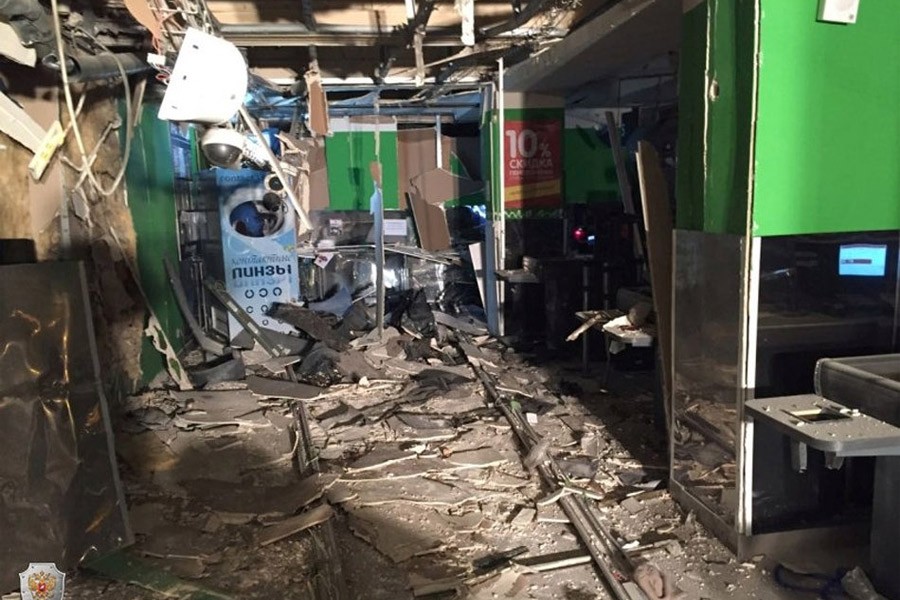 An interior view of a supermarket is seen after an explosion in St Petersburg, Russia, in this photo released by Russia’s National Anti-Terrorism Committee on December 28, 2017. National Anti-Terrorism Committee via Reuters