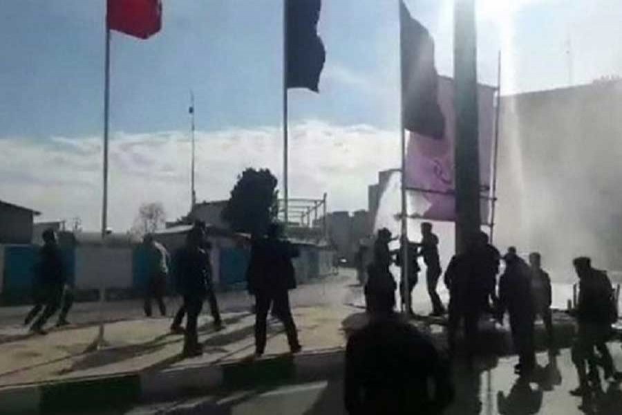 Footage posted on social media showed street protests in Kermanshah. Photo: BBC