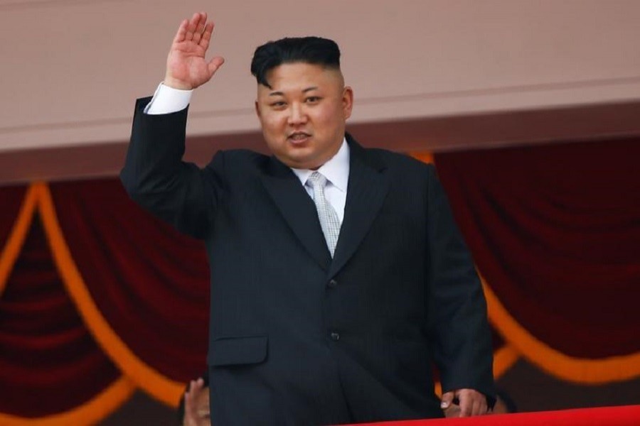 North Korean leader Kim Jong Un waves to people attending a military parade marking the 105th birth anniversary of country's founding father, Kim Il Sung in Pyongyang, April 15, 2017. Reuters/ File Photo