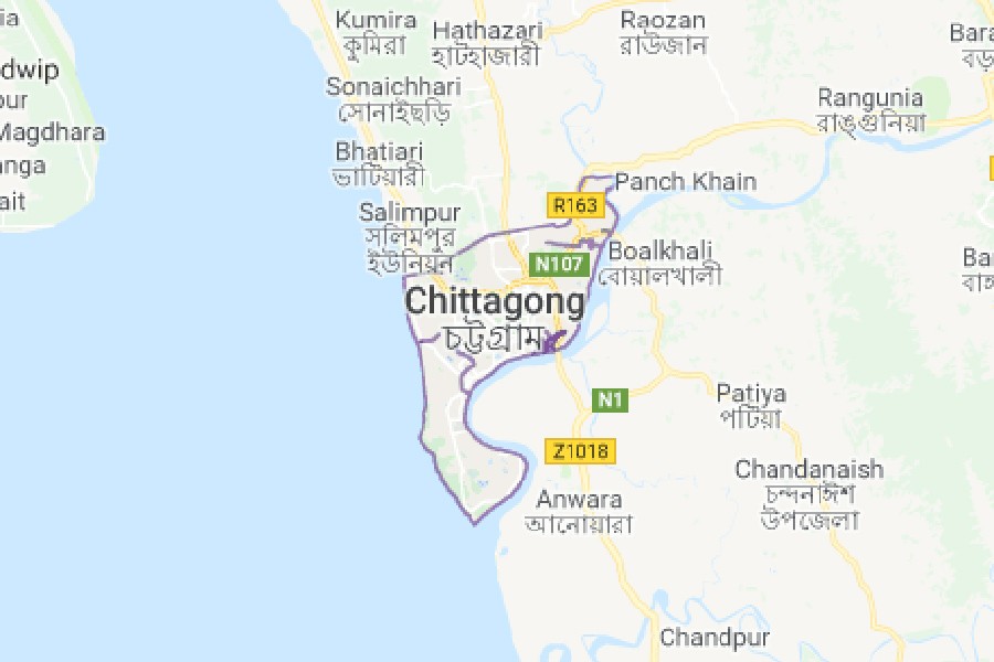 Google map showing Chittagong district.