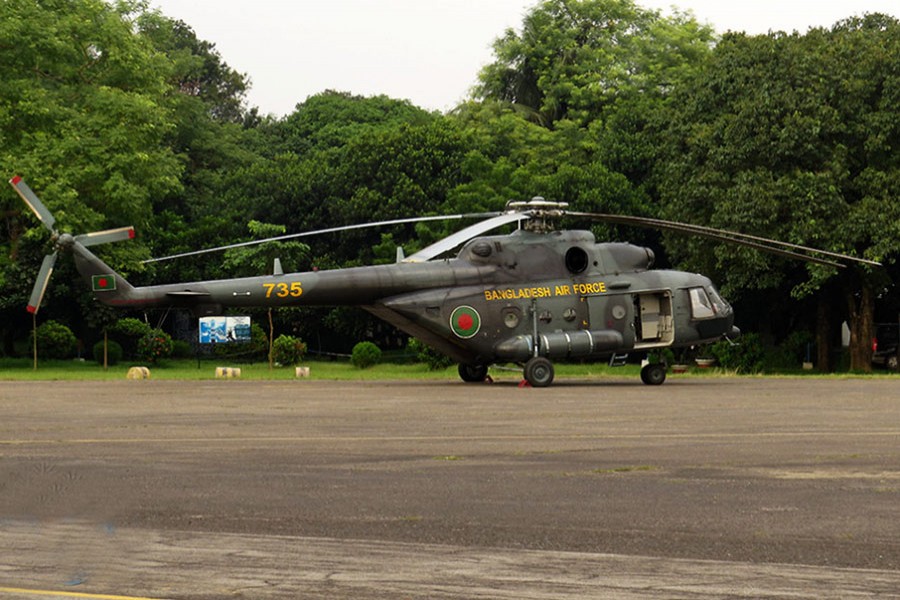 Photo of a Bangladesh Air Force helicopter used only for representation.