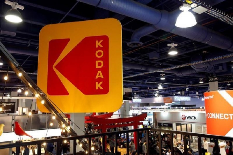 The Kodak logo is shown on a booth during the 2017 CES in Las Vegas, Nevada, US, January 6, 2017. Reuters