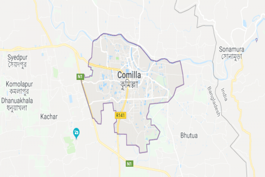 Google map showing Comilla district