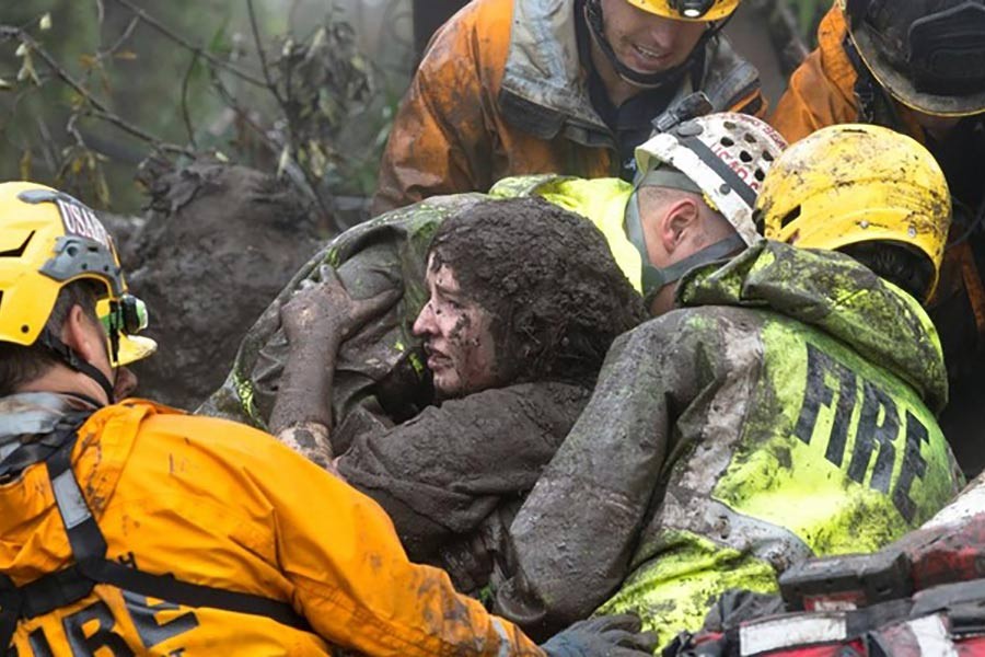 California mudslides claims at least 13 lives