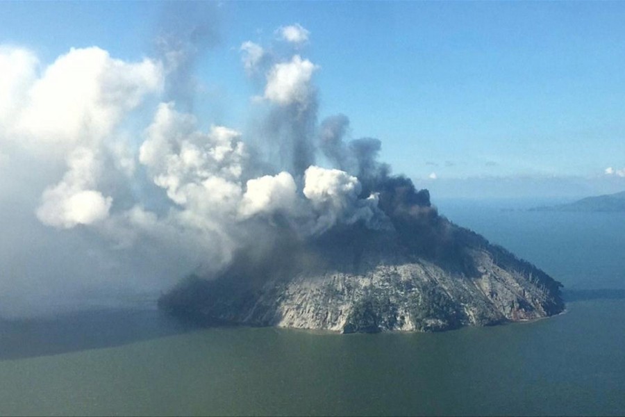 The remote island volcano of Kadovar spews ash into the sky in Papua New Guinea on January 6 last. - Reuters photo