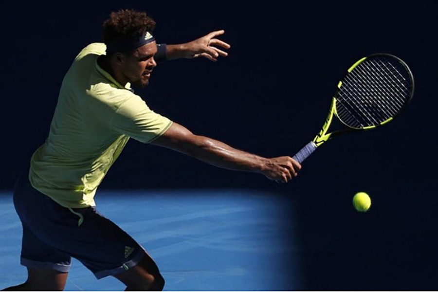 Jo-Wilfried Tsonga seen in this Reuters action image