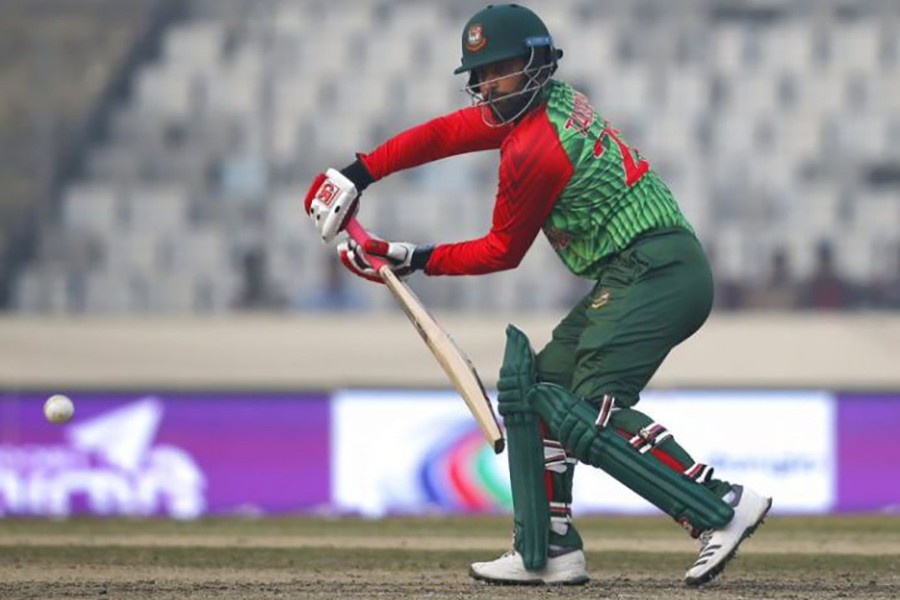 Tamim Iqbal plays a shot during the first match of their Tri-Nation Series. - AP file photo