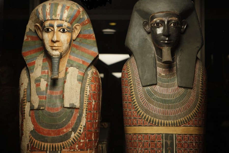 The coffins of two Egyptian mummies long suspected to be brothers. (Manchester Museum/The University of Manchester)