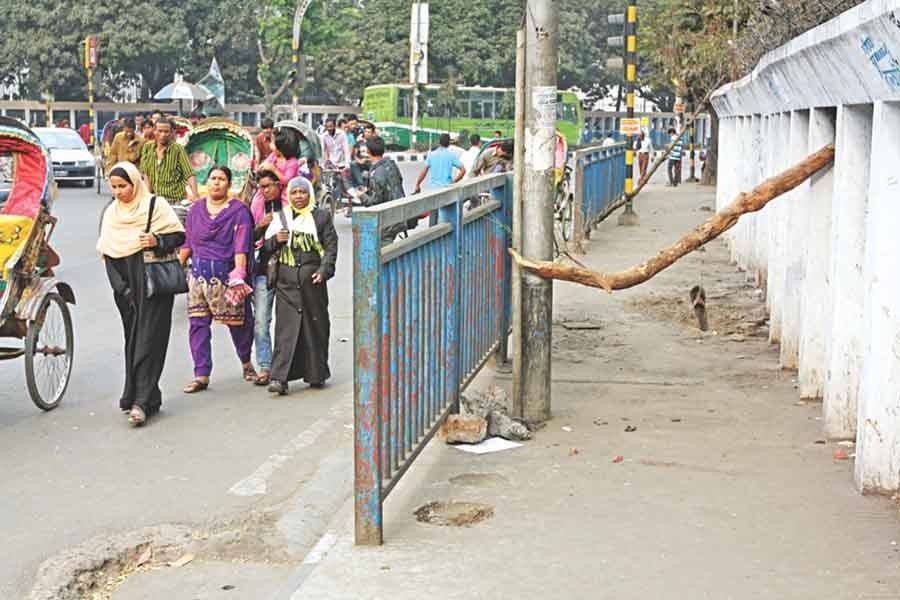 Unabated footpath encroachment   