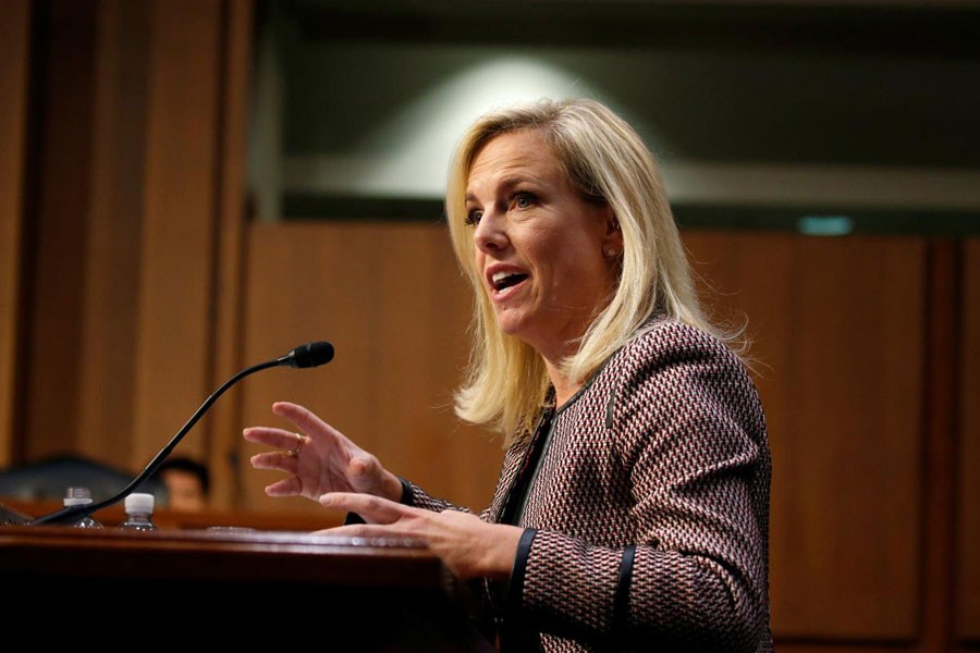 US Secretary of Homeland Security Kirstjen Nielsen testifies to the Senate Judiciary Committee on "Oversight of the US Department of Homeland Security" on Capitol Hill in Washington, US, January 16, 2018. (REUTERS)