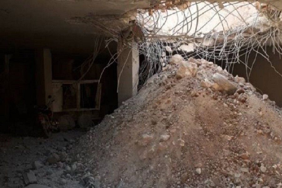 Five missiles managed to blast through the rock protecting the cave hospital. Photo: UOSSM